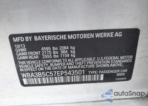 2014 BMW 328I xDrive из США, поврежденный, VIN WBA3B5C57EP543501